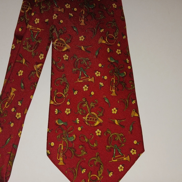 Salvatore Ferragamo Horns & Birds 100% Silk Tie, Vintage - Picture 6 of 7